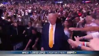 Trumps Rock Star Entrance at UFC 314
