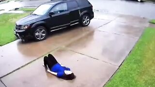 Gril Suffering Anguishing Anxiety Calls Mom... What Happens Next is Beautiful, Takes her Hand Lies with her in the Rain.
