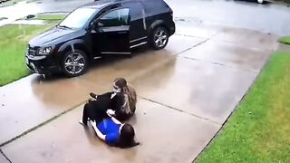 Gril Suffering Anguishing Anxiety Calls Mom... What Happens Next is Beautiful, Takes her Hand Lies with her in the Rain.