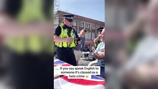 Its a crime to ask someone to speak English, in BRITAIN.....