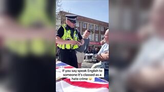 Its a crime to ask someone to speak English, in BRITAIN.....