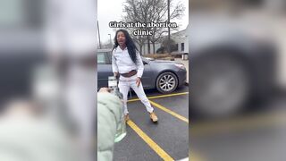 DEMONIC: Typical Democrat, Celebrating after an Abortion outside Planned Parenthood.