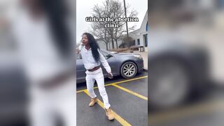 DEMONIC: Typical Democrat, Celebrating after an Abortion outside Planned Parenthood.