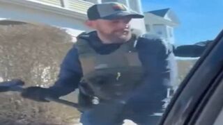 Illegal Refuses to Open his Window... ICE Smashes it out!
