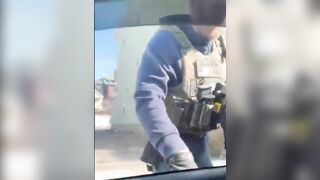 Illegal Refuses to Open his Window... ICE Smashes it out!