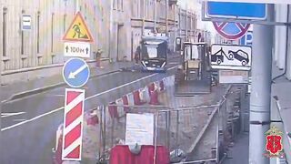 Woman Daydreaming Steps in Front of Bus. Watch the Second angle