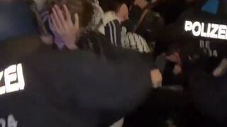 German Police in Berlin Fight Entire Islamic Crown and Restore Peace