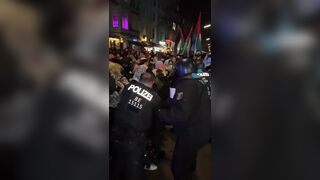 German Police in Berlin Fight Entire Islamic Crown and Restore Peace