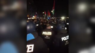 German Police in Berlin Fight Entire Islamic Crown and Restore Peace