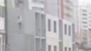 What a Way to Go: Man falls to his Death Hiding from his Girl's Parents (Slow Motion and Aftermath)