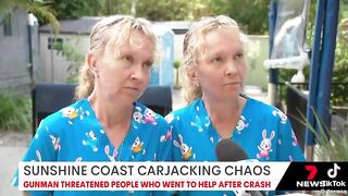 Australian identical twins speak in sync after witnessing an armed carjacking incident in Queensland