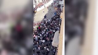 New: Enraged Bull goes Directly into the Crowd Bending Metal (Watch 2 Angles!)