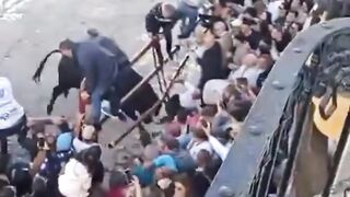 New: Enraged Bull goes Directly into the Crowd Bending Metal (Watch 2 Angles!)