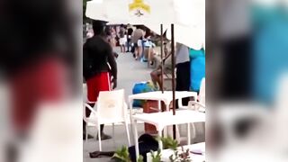 Usual suspect harasses an Italian woman and finds out it was better not to. Italians don't joke.