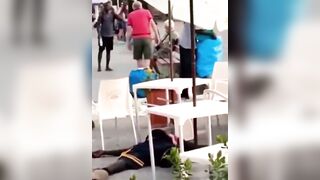 Usual suspect harasses an Italian woman and finds out it was better not to. Italians don't joke.