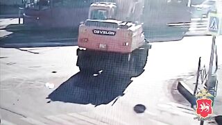 Excavator never Saw Her? Woman Trampled to Death (Slow Motion Added)