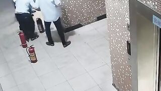 Mans e-bike battery explodes at worst possible time in lift.