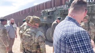 Secretary of Defense Pete Hegseth was presented with a challenge coin by border soldiers.