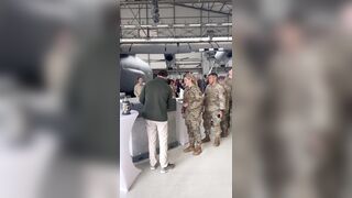 Cheers! Vice President of the US JD Vance Working the Beer Keg for the Troops at Airbase