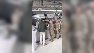 Cheers! Vice President of the US JD Vance Working the Beer Keg for the Troops at Airbase