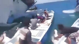 Never Saw this Before: A ship carrying thousands of sheep capsized off the coast of Yemen. Locals Help to Save them