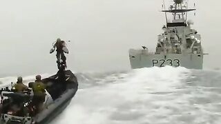 Marines Perform Boarding Exercises with JETPACKS and Landing on a Ship.