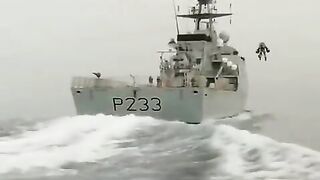 Marines Perform Boarding Exercises with JETPACKS and Landing on a Ship.
