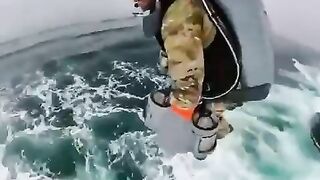 Marines Perform Boarding Exercises with JETPACKS and Landing on a Ship.