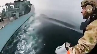 Marines Perform Boarding Exercises with JETPACKS and Landing on a Ship.