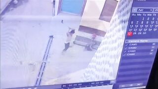 Man smashed by an Ax 5 Times while Sitting with his Child