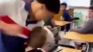 Black Kid Sneaks up on White Student and is Educated.