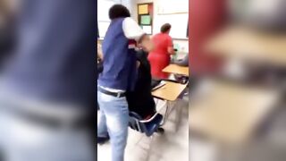 Black Kid Sneaks up on White Student and is Educated.