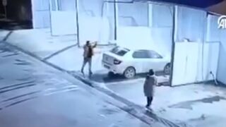 Guy Washing his Car with his Girl in Terrifying Footage..Wait for it