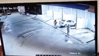 Guy Washing his Car with his Girl in Terrifying Footage..Wait for it