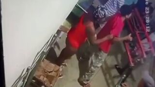 Woman in Red Starts Fight with a Knife, BF comes Back with his Machete