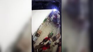 Woman in Red Starts Fight with a Knife, BF comes Back with his Machete