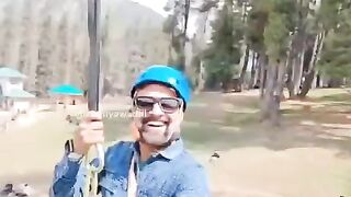 Oblivious Man Ziplining Accidentally Films Terror Attack that Killed 30
