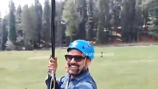 Oblivious Man Ziplining Accidentally Films Terror Attack that Killed 30
