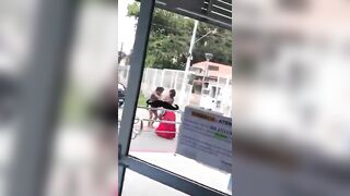 Tranny punished hard for using women's bathroom in Brazil
