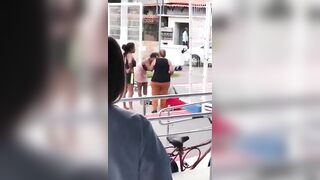 Tranny punished hard for using women's bathroom in Brazil