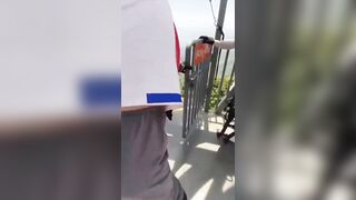Bungee Jumper forgets to Pay, and Hook Up. What happened?
