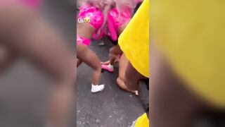 Group of Feral Black Thug Women Friends Fight at Amusement Park