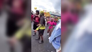 Group of Feral Black Thug Women Friends Fight at Amusement Park
