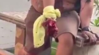 A Peruvian police officer touched a Bag he thought was suspicious
