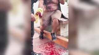 A Peruvian police officer touched a Bag he thought was suspicious
