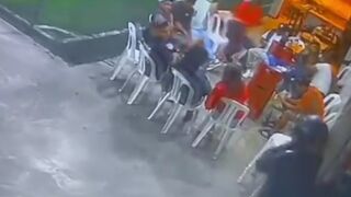 Super Efficient Hitmen Sneak up on Group with Back to Them and Murder 2
