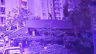 Woman jumps from 2nd Story to Avoid Leached Dog Attack. (Looks to me like She tied up the Dog then Jumped)
