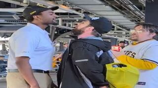 Pirates Usher Beats up Fan and Whips him with Belt after Being Spit on