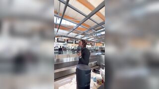 Frontier Airlines Workers Refuses to let a Man Check into his Flight, Taunts Him.