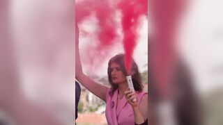 Female Pope: Feminists light pink smoke to demand a say in selecting the next Pope!